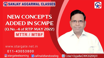 New Concepts Added in CA Final SCMPE (RTP May 2022) MTTR / MTBF | By CA CMA Sanjay Aggarwal