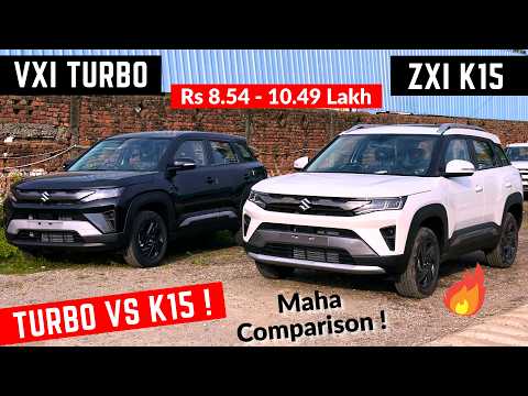 Maruti Brezza Facelift VXI 1.0 Turbo Vs Brezza ZXI K15 Comparison Review - Price, Features, Mileage