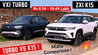 Maruti Brezza Facelift VXI 1.0 Turbo Vs Brezza ZXI K15 Comparison Review - Price, Features, Mileage