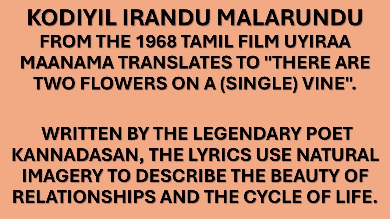 Kodiyil Irandu Malarundu, Uyiraa Maanama (1968)