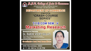 Crash Course  Marketing Research TYBCOM(Sem V)