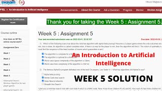 NPTEL 2022: An Introduction to Artificial Intelligence Week 5 Quiz Answers Assignment 5 Solutions
