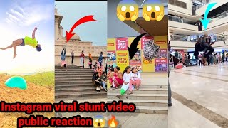 Instagram viral stunt video public reaction😱🔥