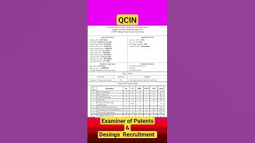 QCIN Examiner of Patents &Desings  Recruitment 2023 #youtubeshorts #SHORTSVIDEO #shortsfeed #SHORTS
