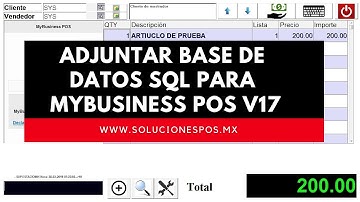 Adjuntar Base de datos SQL para MyBusiness POS v17