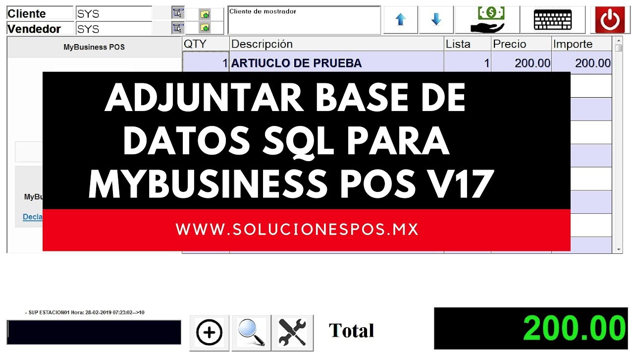 Adjuntar Base de datos SQL para MyBusiness POS v17 - YouTube
