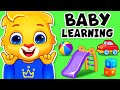 Baby learning with lucas  friends  learn to talk first words outdoor playground kids abc song