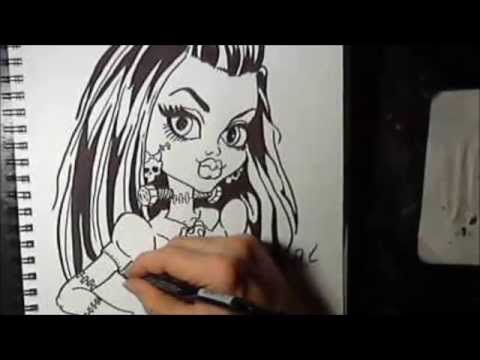 How To Draw Monster High Frankie Stein - YouTube