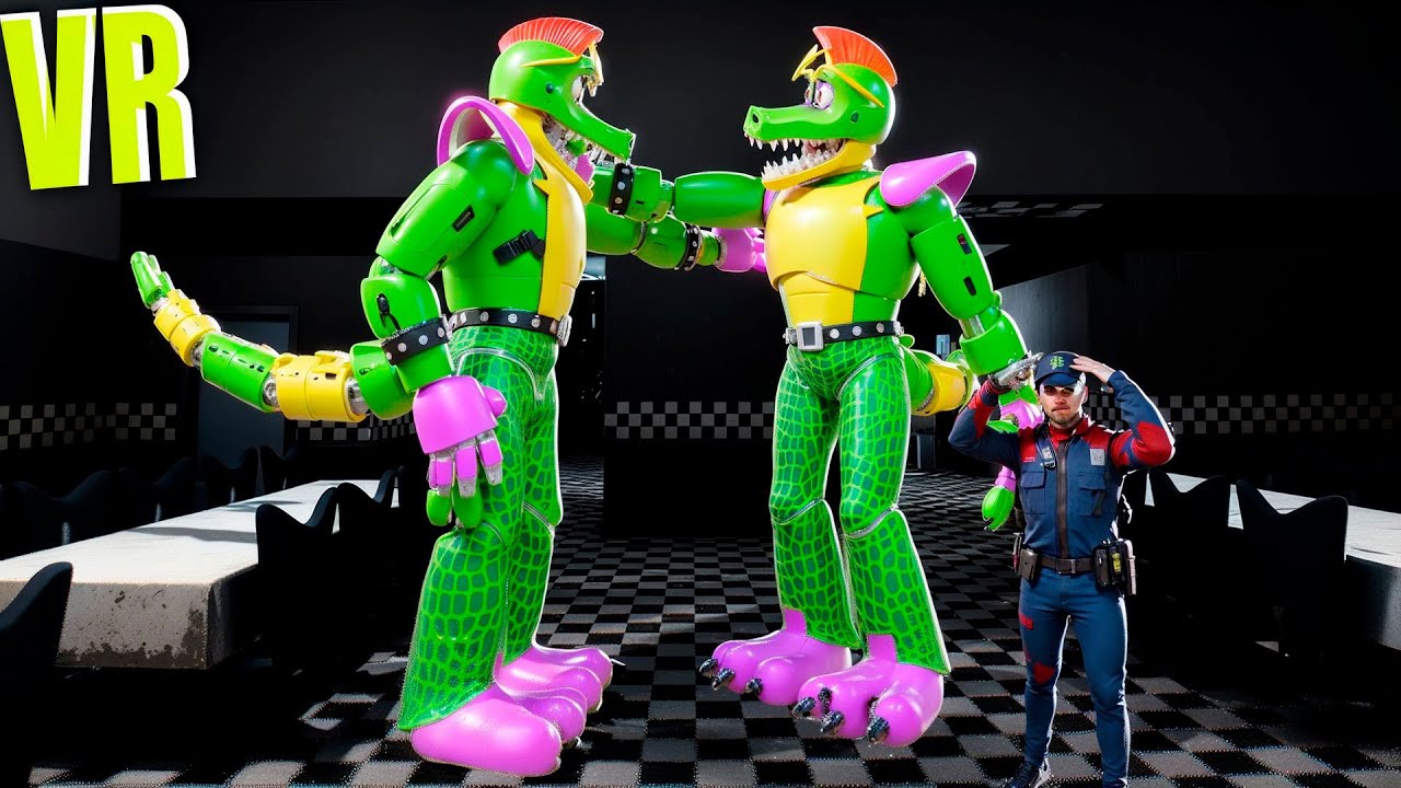 VR АНИМАТРОНИКИ ПУГАЮТ ОХРАННИКА В БОНЕЛАБ FNAF BONELAB COOP ДВОЙНИК ГИГА МОНТИ