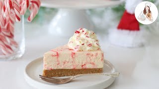 Christmas Candy Cane Cheesecake Recipe | No Bake Cheesecake