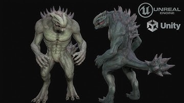 Large alien monster 3d model preview
