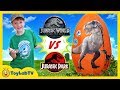 Jurassic World Fallen Kingdom vs Jurassic Park Dinosaurs! Giant T-Rex Dinosaur & Surprise Egg Toys