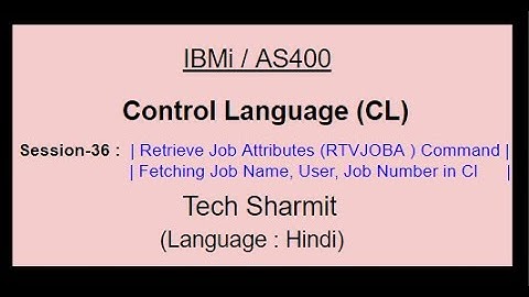 Retrieve Job Attributes (RTVJOBA) | rtvjoba command in cl program | jobname, user, jonumber in cl |