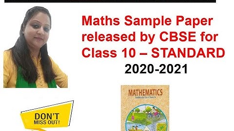 CBSE Class 10 Mathematics Sample Paper 2021 Released | 2020-2021| Standard Paper