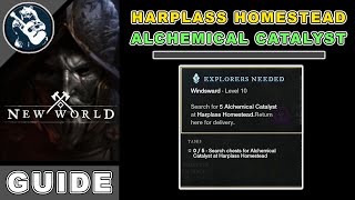 Search Chests for Alchemical Catalyst at Harplass Homestead | Explorers Needed Quest in New World