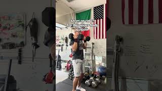5/6 Rounds Bench press - 6 Curl to press - 8 DB rows 6 High knees - 15/30 sec 90 sec rest #upperbody