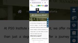 PSGIM | PSG INSTITUTE OF MANAGEMENT | ADMISSION OPEN 2026-27 #psgim #psg #mat2026 #tancet2026
