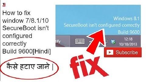 how to fix secureboot isn