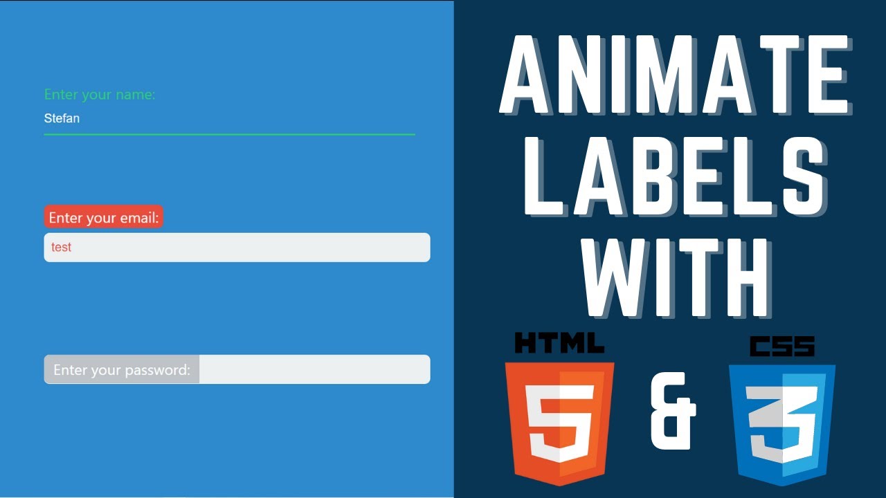 Animate Labels with HTML & CSS - YouTube