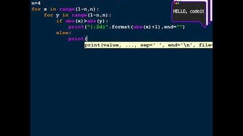 #python 31 To Print Spiral Pattern Program In Python Programming | #shorts #py #python