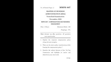 MMPH - 007  December  2023 Question Paper