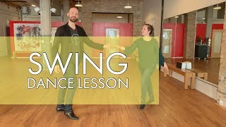 Beginner Swing Dance Lesson (Reverse Rotation, Throw Out, Cuddle)