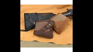 WAYNE'S DOG Retro Canvas Rifle Gun Butt Cover Leather Shotgun Recoil Pad No Drill Needed #handmade