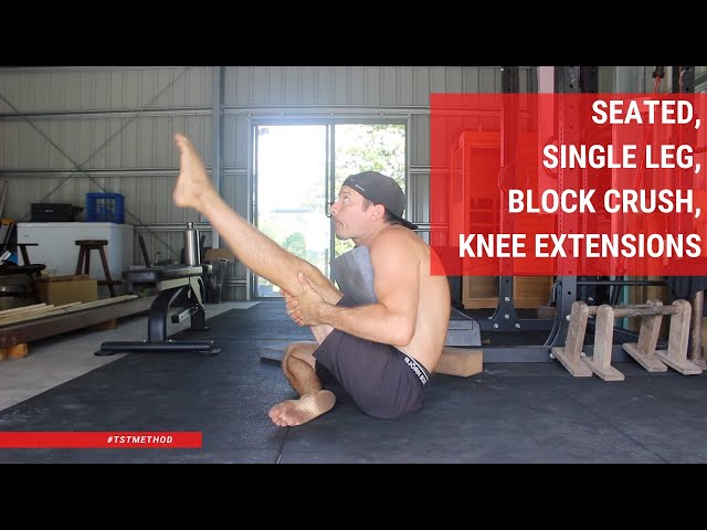Seated, Single Leg, Block Crush, Knee Extensions 