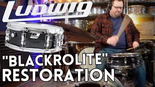 Restoring a 90's Ludwig "Blackrolite" Snare Drum // Black Galaxy Acrolite