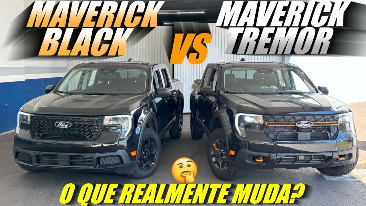 COMPARATIVO NOVA FORD MAVERICK BLACK 2025 vs NOVA FORD MAVERICK TREMOR 2025. O que realmente muda?