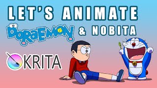 Let's Animate - Krita: Doraemon & Nobita (3 days) screenshot 3