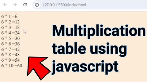 Print multiplication table using javascript |#html #css #javascript