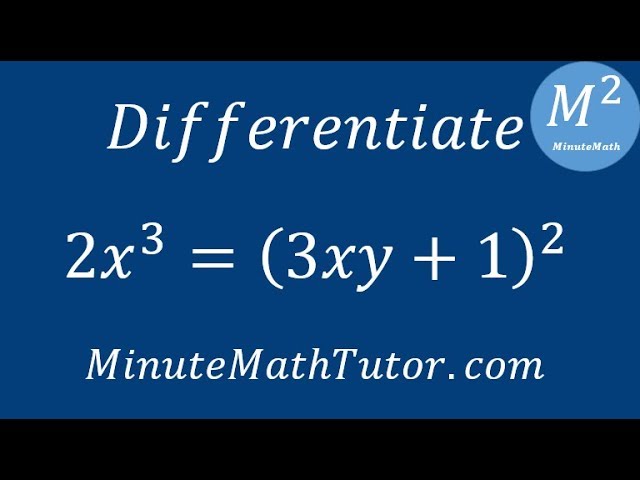 Differentiate 2x 3 3xy 1 2 Youtube