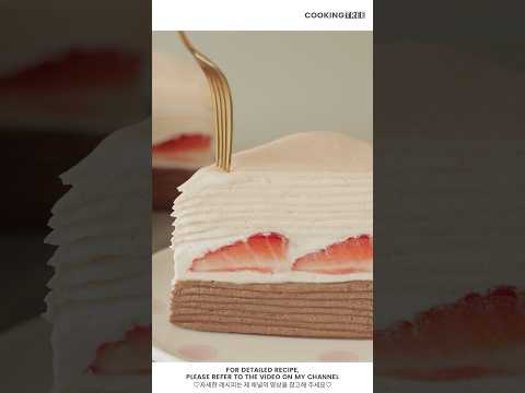 촉촉한 크레이프 케이크 <strong>Strawberry</strong> Chocolate Crepe <strong>Cake</strong> #Shorts #Baking
