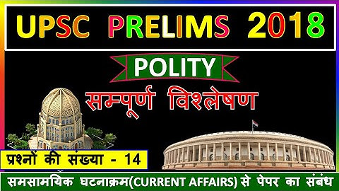 UPSC prelims 2018 answer key +analysis |Polity Questions Upsc prelims 2018
