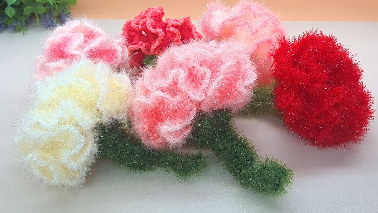 [수세미코바늘] 왕! 왕카네이션 수세미 뜨기 Crochet Dish Scrubby flower crochet