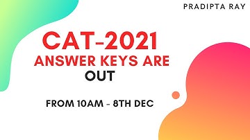 CAT-2021 answer keys are OUT II Pradipta Ray