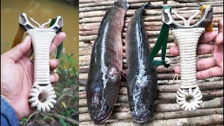 How To Make Slingshot From Car Parts | Powerful Slingshot VS Huge Fish