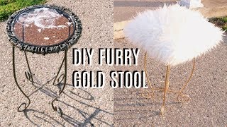 Items used thrifted stool gold spray paint
http://www.homedepot.com/p/rust-oleum-stops-rust-12-oz-gold-protective-enamel-hammered-spray-paint-7210830/1002026...