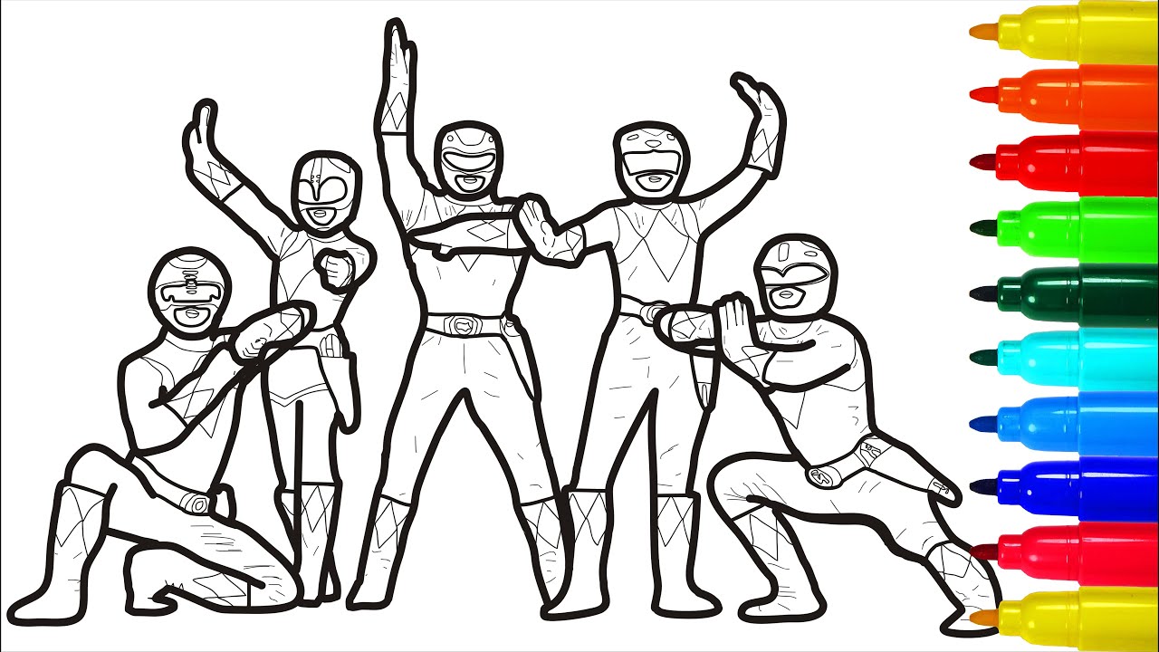 Mighty Morphin Power Rangers Coloring Pages Colored Markers Power Mighty Morphin Power Rangers Coloring Pages Colored Markers Power