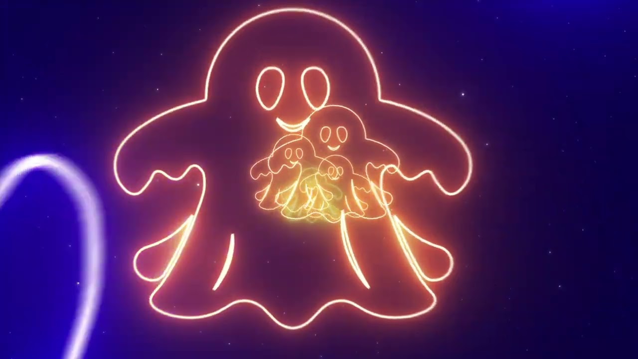 Neon Halloween Loop Background 🎃🦇 |Glowing Pumpkins and Halloween Decorations Loop in 4K 