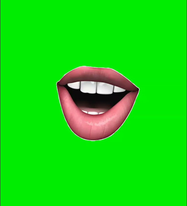 human mouth talking green screen in video