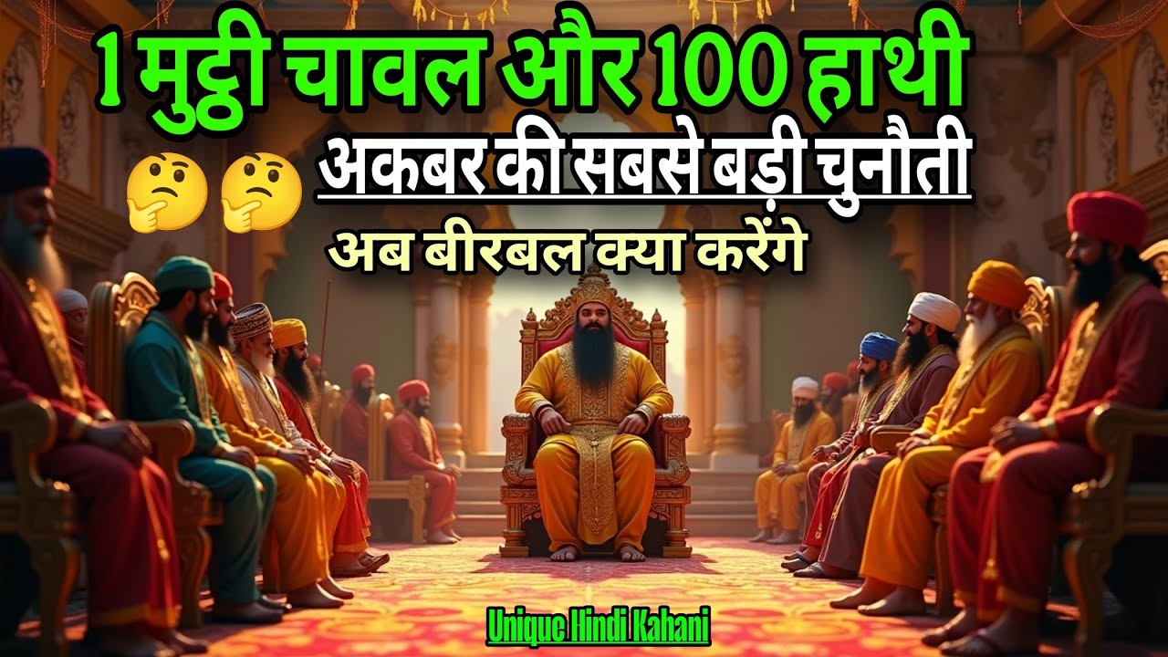 1 मुट्ठी चावल से भरे 100 हाथी की सबसे कठिन चुनौती | akbar ka inposibale chalanj | akbar birbal story