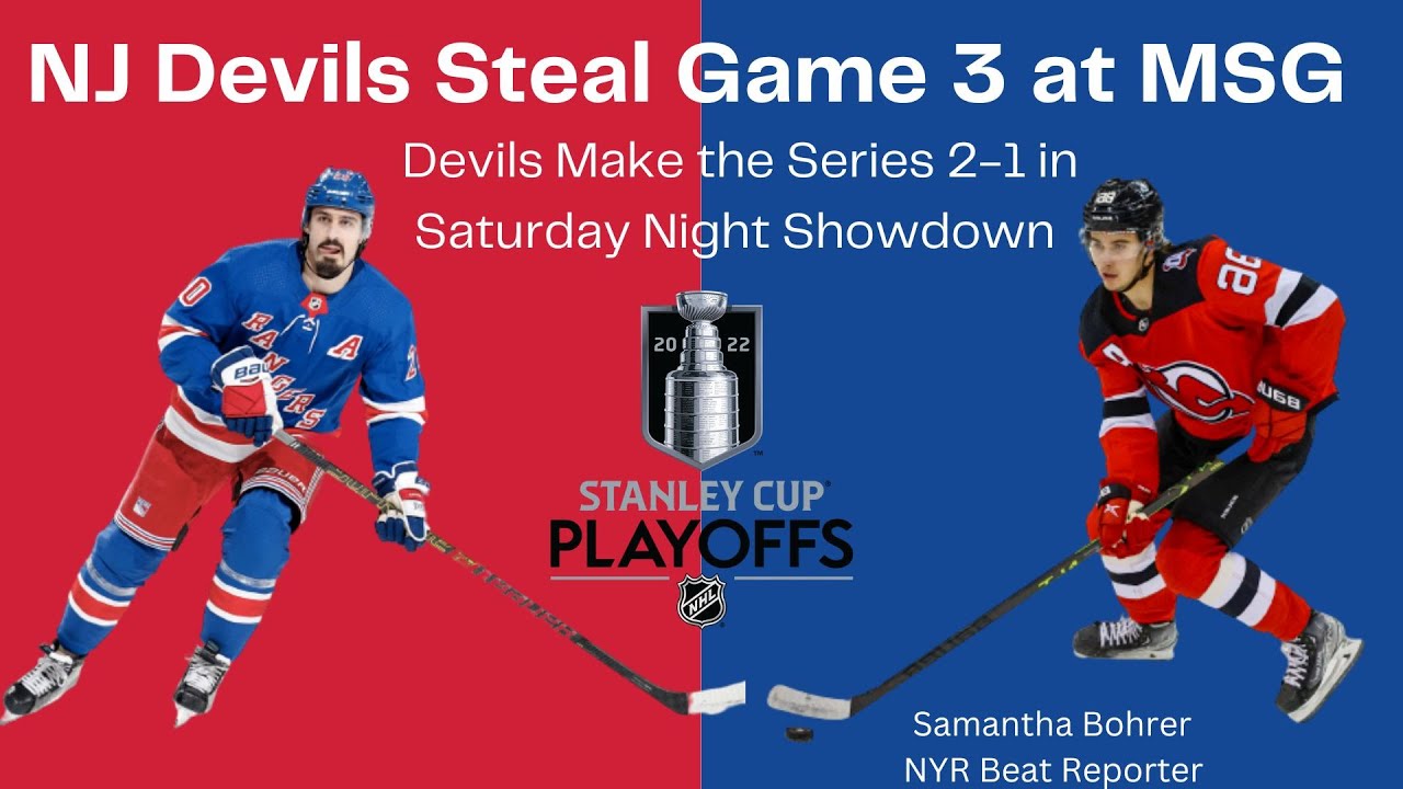 Hamilton scores in OT, Devils beat Rangers 2-1 in Game 3