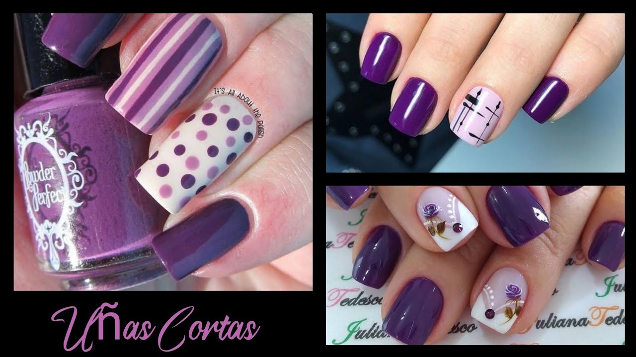 DISEÑOS DE UÑAS COLOR MORADO /UÑAS CORTAS 2021 - thptnganamst.edu.vn