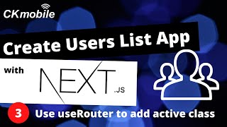 NextJS | Create a user list#3 add active class with useRouter