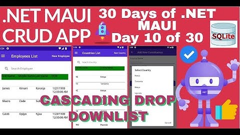 STEP 13. CRUD Employees APP in .NET MAUI  NET 7||Cascading Drop Down List || MVVM|| SQLITE||Part 10