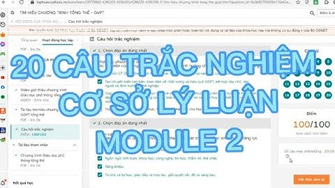 ĐÁP ÁN 20 CÂU TRẮC NGHIỆM  MODULE 2 CƠ SỞ LÝ LUẬN