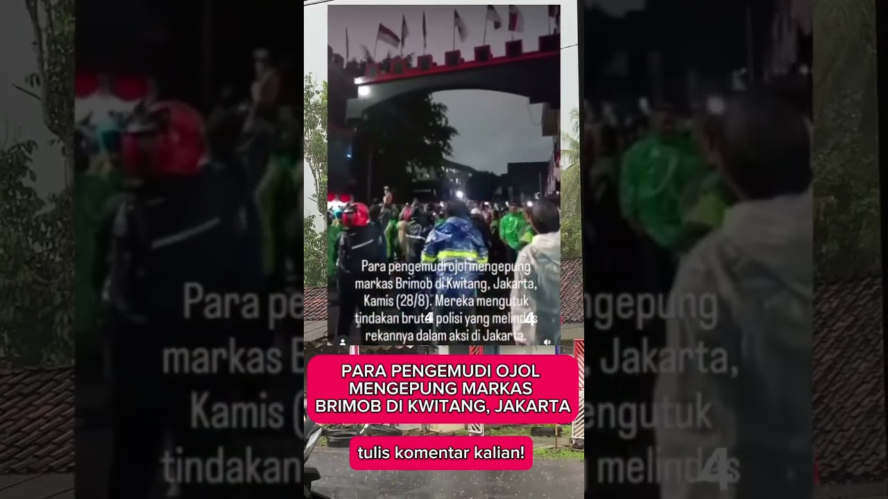 viral ribuan ojol mengepung markas brimob.  