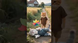 Fat Orange Cat and Shrimp Friend #cat #aicat #fatcat #orangecat #cat2025 #animals